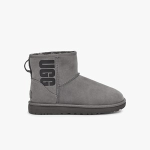 Ugg Classic Mini Rubber Logo Women Classic Boots Grey (4016HWVXJ)